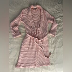 Brooklinen Pink Waffle Knit Robe